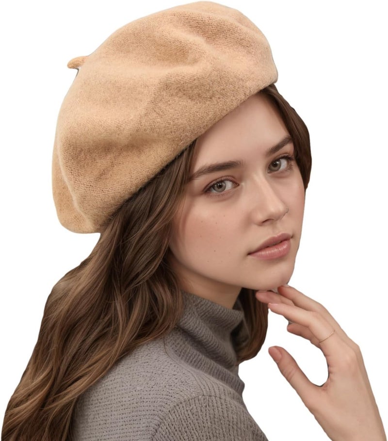 AURORAAEGIS French Beret Hats for Women - Classic Wool Beret Hats Soft Knit Winter Cloche for Daily Outfits - Image 1